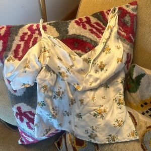 Reformation Cream Floral Silk Camisole sz 0